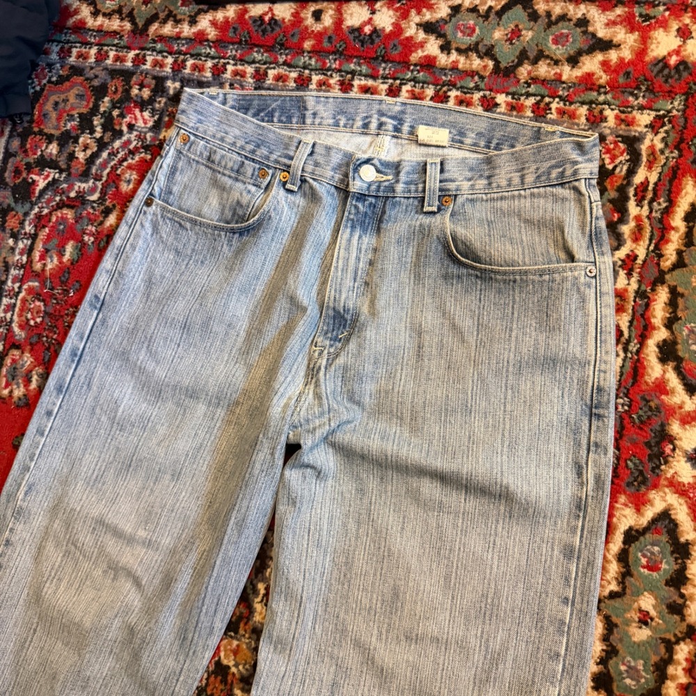 Levis 579 Baggy Fit Jeans Mens 33x32 Light Wash Wide Leg Vintage Distressed - Picture 2 of 6